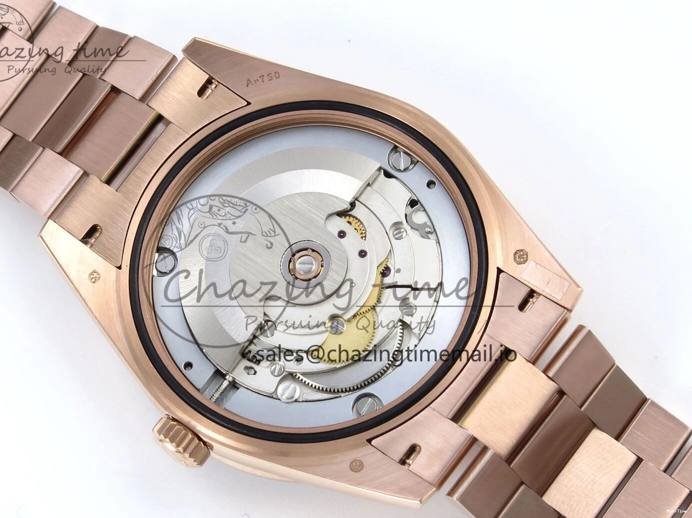 MiroTime 0310 Trendsetting DayDate 40 RG QF 1:1 Best Edition Green Roman Dial Diamonds Bezel on President Bracelet A2836 V5 (Gain Weight) 468